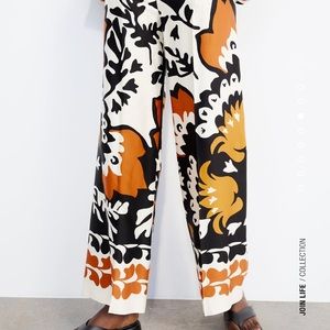 Zara Printed Pants with darts